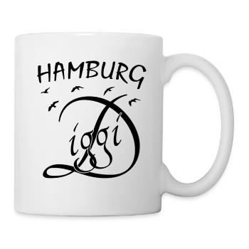 Anker, Hamburg, Diggi, Möven - Tasse - Weiß - Rechts