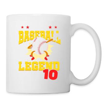 Diese Baseball-legende Ist Jetzt 10 Sports Kid - Tasse - Weiß - Rechts