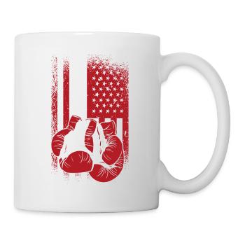 Boxing Sparring Gloves American Sports Flag - Mug - white - Right