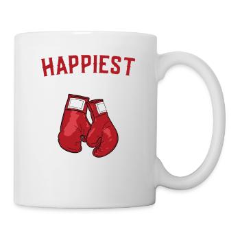 Happiest When I'm Boxing Gloves Sport Boxer Boxen - Tasse - Weiß - Rechts