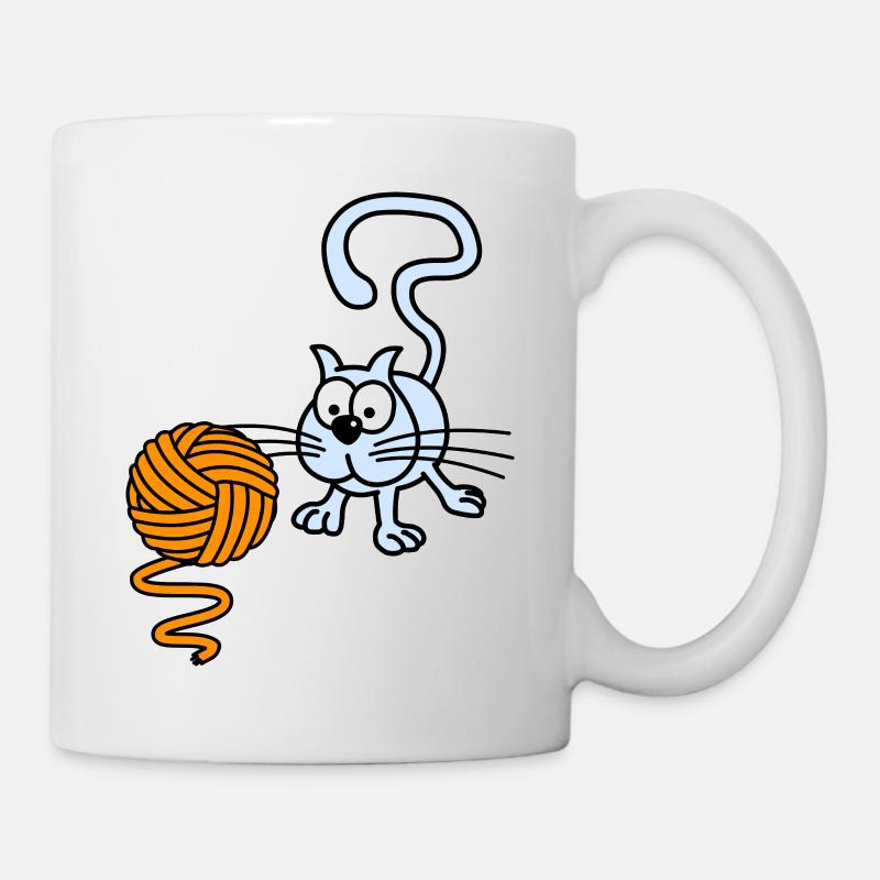 Cat playing with a ball - Mug - white
