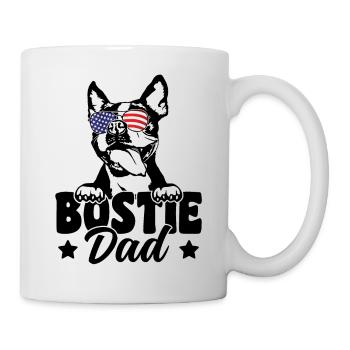 Bostie Dad Patriotic Boston Terrier Dog Lover 4th - Mug - white - Right