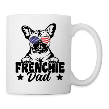 Frenchie Papa Patriotic French Bulldog Dog Lover - Mug blanc - blanc - Droite