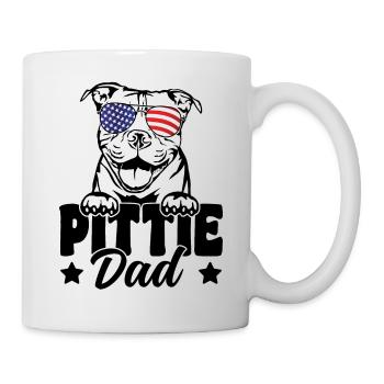 Pittie Dad USA Flag Patriotic Pitbull Dog Lover - Mug blanc - blanc - Droite