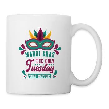 Fête de consommation de bière du mardi gras - Mug blanc - blanc - Droite
