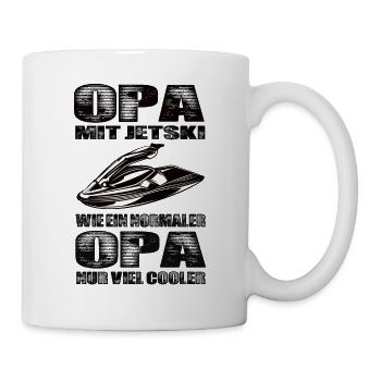 Opa Mit Jetski Wie Ein Normaler Opa Nur Cooler - Tasse - Weiß - Rechts