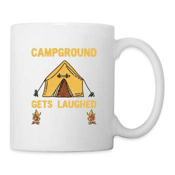 Was passiert auf dem Campingplatz Camping Camper - Tasse - Weiß - Rechts