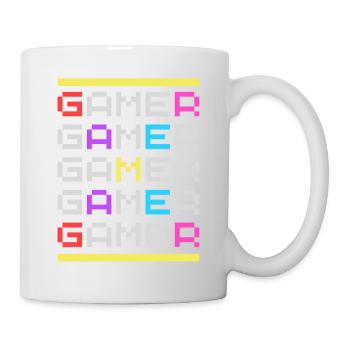 Gamer times Five with 80's vibe - Mug - white - Right