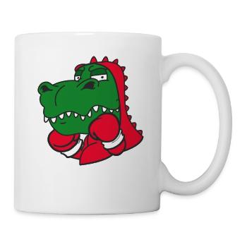 Dinosaur Boxer Martial Athlete Sparring Sport - Mug - white - Right