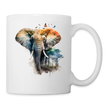 Elephant Forest Nature Gift Men's Animal Motif - Mug - white - Right