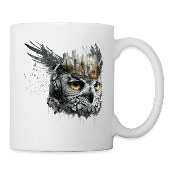 Owl Music Art Architecture Face Gift Animal - Mug blanc - blanc - Droite