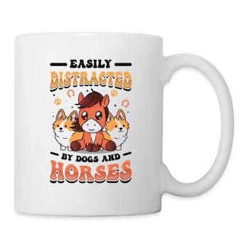 Easily distracted by dogs and horses - Mug - white - Right