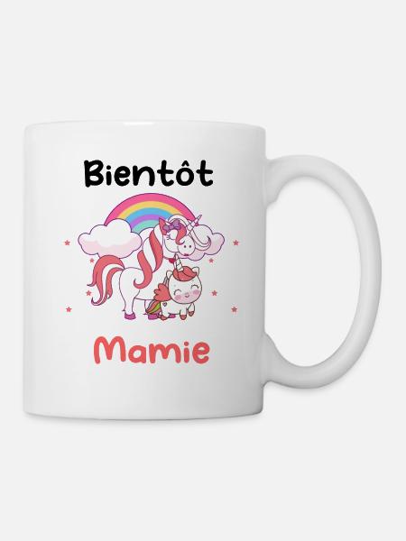 Bientôt mamie licorne annonce grossesse - Mug blanc - blanc