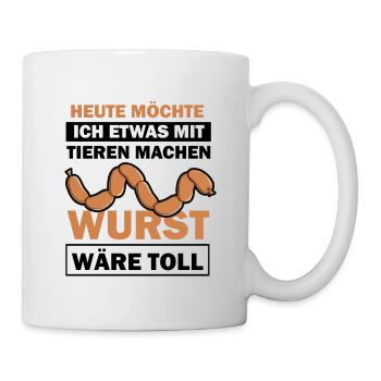 Heute möchte ich etwas mit tieren machen - Tasse - Weiß - Rechts