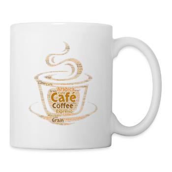 Stilisierte Kaffeetasse in verliebten Kaffee-Espresso - Tasse - Weiß - Rechts