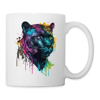 Schwarzer Leopard - Tasse - Weiß - Rechts