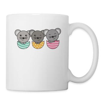cute mice at Easter with Easter eggs mouse - Mug - white - Right