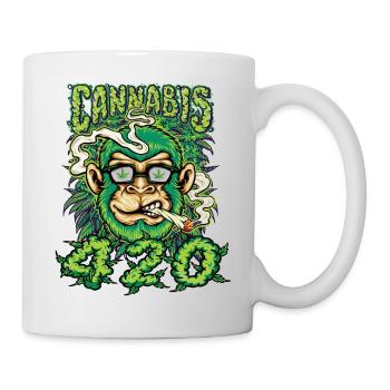 MARIHUANA 420 CANNABIS WEED HANF SMOKER DESIGN - Tasse - Weiß - Rechts