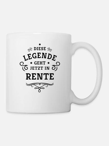 Diese Legende geht jetzt in Rente Geschenk Rentner - Tasse - Weiß