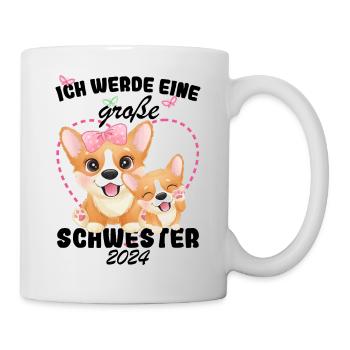 Ich Werde Eine Große Schwester 2024 - Tasse - Weiß - Rechts
