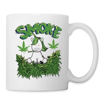 MARIHUANA SMOKE 420 CANNABIS WEED HANF DESIGN - Tasse - Weiß - Rechts
