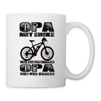Opa Mit Ebike Wie Ein Normaler Opa Nur Cooler - Tasse - Weiß - Rechts