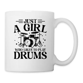 Just A Girl Who Likes To Playing Drums - Drummer Musi - Mug blanc - blanc - Droite