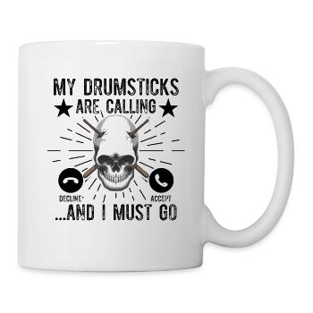 Mes baguettes appellent I Must Go - Funny Drumme - Mug blanc - blanc - Droite