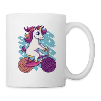Licorne Vélo Licorne Laine Licorne Tricot - Mug blanc - blanc - Droite
