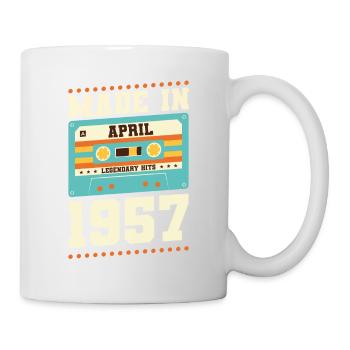 66e anniversaire Avril Né 1957 Idée cadeau - Mug blanc - blanc - Droite