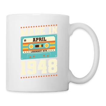 75e anniversaire Avril Né en 1948 Idée cadeau - Mug blanc - blanc - Droite