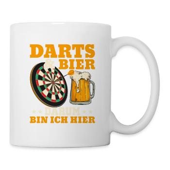 Darts & Bier Darum bin ich hier Dartspieler Team D - Tasse - Weiß - Rechts