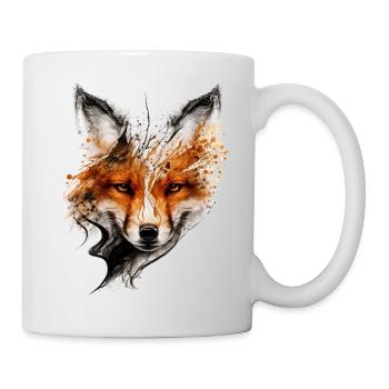 Fox Face Artwork Gift Idea Woman Animal - Mug - white - Right
