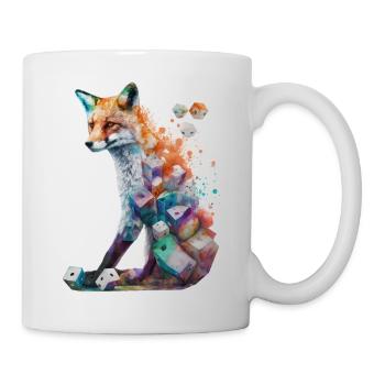 Fox Art Cube Red Fox Wild Animal Gift Animal - Mug - white - Right