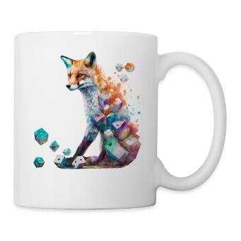 Fox Art Cube Red Fox Wild Animal Gift Animal - Mug blanc - blanc - Droite