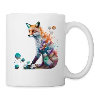 Fox Art Cube Red Fox Wild Animal Gift Animal - Mug blanc - blanc - Droite