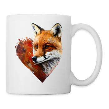 Fuchs Herz Tierliebhaber Geschenk Tierliebe Tier - Tasse - Weiß - Rechts