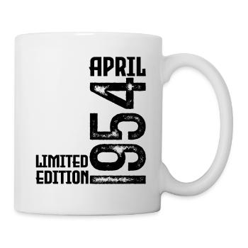 Geschenk April 1954. Geburtstag April 1954. April. - Tasse - Weiß - Rechts