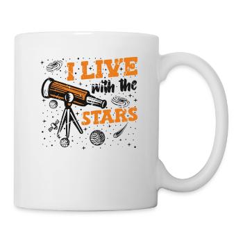 I Live With The Stars Cosmologist Starry Sky - Mug - white - Right