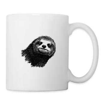 Faultier Guten Morgen Ganz Dünnes Eis Büro Humor - Tasse - Weiß - Rechts