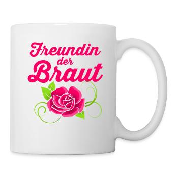 Freundin der Braut Rose Geschenk Hochzeit - Tasse - Weiß - Rechts