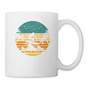 Vintage Surfer Retro Surfing Beach Lovers Surf - Mug - white - Right