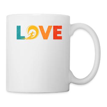 Liebe Surfen Lustiges Wakeboard Surfer Wassersport - Tasse - Weiß - Rechts