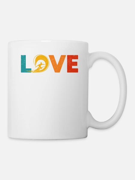 Liebe Surfen Lustiges Wakeboard Surfer Wassersport - Tasse - Weiß
