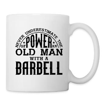 Never Underestimate The Power Of An Old Man - Tasse - Weiß - Rechts