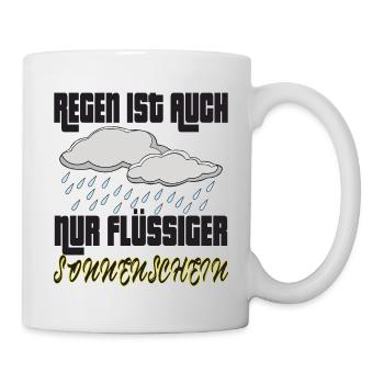 SONNENSCHEIN Sonne Regen Wolken Glück - Tasse - Weiß - Rechts
