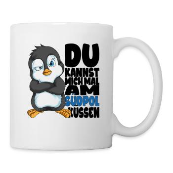 Kannst mich mal am Südpol küssen Pinguine - Tasse - Weiß - Rechts