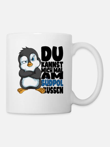Kannst mich mal am Südpol küssen Pinguine - Tasse - Weiß