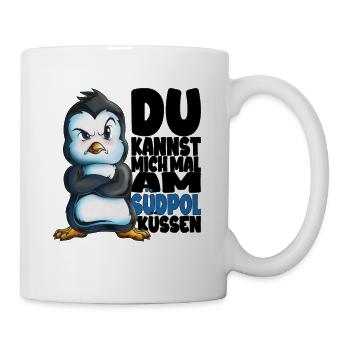 Kannst mich mal am Südpol küssen Pinguine - Tasse - Weiß - Rechts