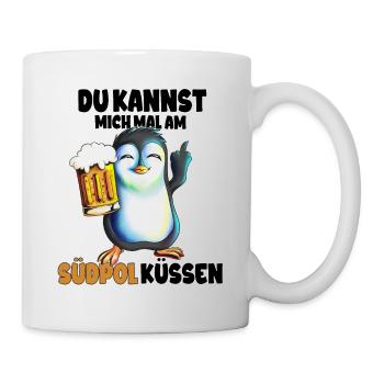 Kannst mich mal am Südpol küssen Pinguine - Tasse - Weiß - Rechts